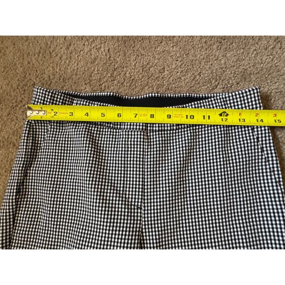 J Jill Gingham Pants Black White Pull On Checkered Careerwear Corpcore Business - Picture 5 of 6